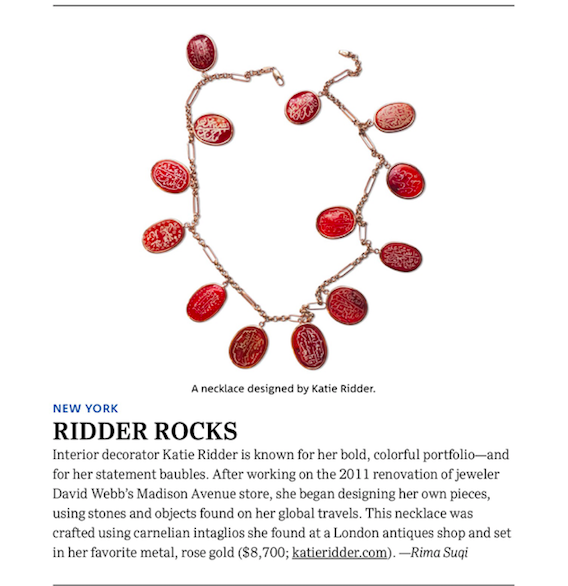 Katie Ridder intaglio necklace with rose gold